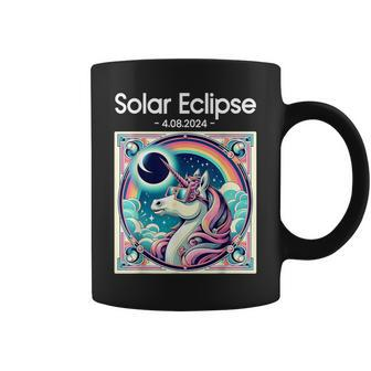 Total Solar Eclipse 2024 Totality Spring Unicorn Girl Coffee Mug | Mazezy