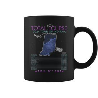 Total Solar Eclipse 2024 Tour Of Indiana April 8Th Coffee Mug | Mazezy UK