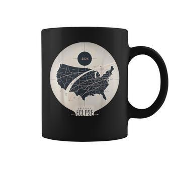 Total Solar Eclipse 2024 Usa April 8 2024 Map Minimalist Coffee Mug - Monsterry