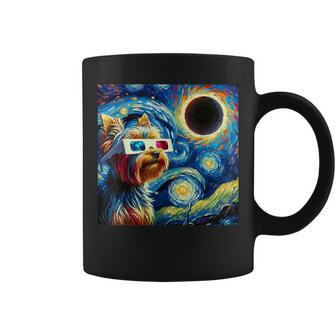 Total Solar Eclipse 2024 Van Gogh Starry Night Yorkshire Coffee Mug - Seseable