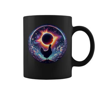 Total Solar Eclipse Apirl 08 2024 With Chicken Graphic Coffee Mug - Thegiftio UK