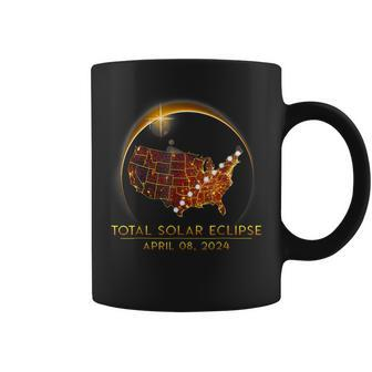 Total Solar Eclipse April 8 2024 America Map Totality Coffee Mug - Monsterry DE