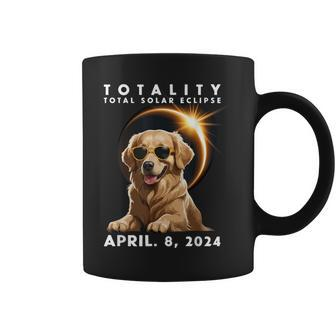 Total Solar Eclipse April 8 2024 Dog Golden Retriever Lover Coffee Mug - Monsterry