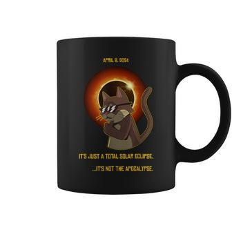 Total Solar Eclipse April 8 2024 Cat With Sun Glasses Coffee Mug - Seseable