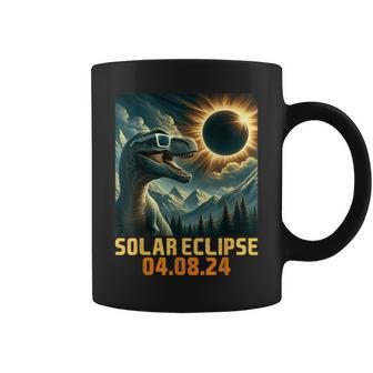 Total Solar Eclipse April 8 2024 T Rex Dinosaur Boys Toddler Coffee Mug - Seseable