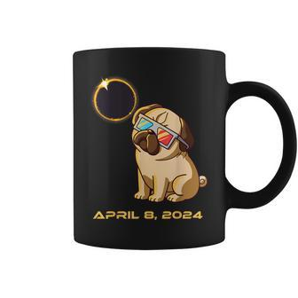 Total Solar Eclipse April 8 2024 Totality Dog Pug Coffee Mug - Monsterry AU