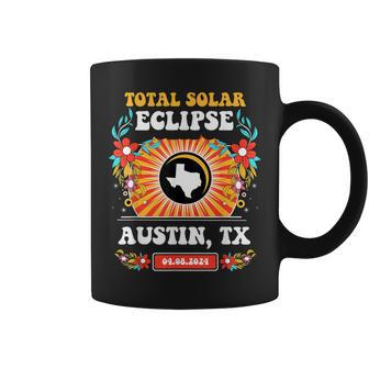 Total Solar Eclipse Austin Tx Texas 2024 Totality Hippie Coffee Mug - Seseable