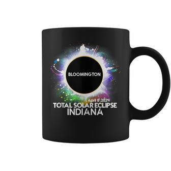 Total Solar Eclipse Bloomington Indiana 2024 Colorful Sun Coffee Mug - Monsterry