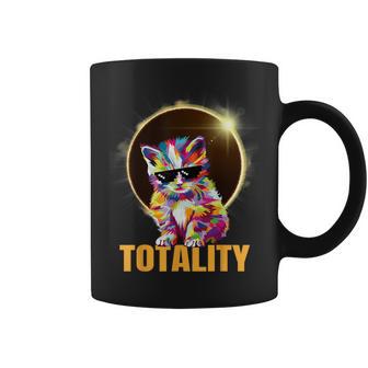 Total Solar Eclipse Cat Totality April 8 2024 Novelty Coffee Mug - Monsterry DE