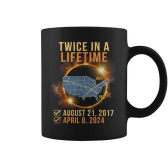 Total Solar Eclipse Clothing Twice In Lifetime April 8 2024 Coffee Mug - Monsterry CA