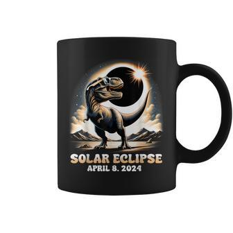 Total Solar Eclipse Dinosaur Dino T-Rex April 8 2024 Kid Boy Coffee Mug | Mazezy