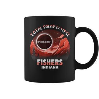 Total Solar Eclipse Fishers Indiana 04 08 2024 Coffee Mug - Monsterry