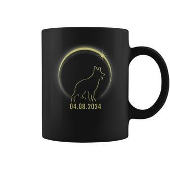 Total Solar Eclipse German Shepherd Lover April 8 2024 Coffee Mug - Seseable
