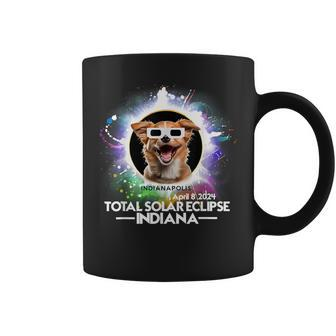 Total Solar Eclipse Indianapolis Indiana 2024 Astronomy Dog Coffee Mug - Monsterry CA