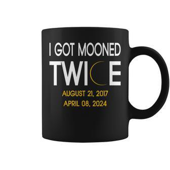 Total Solar Eclipse I Got Mooned Twice 2024 Astronomy Lover Coffee Mug - Thegiftio UK