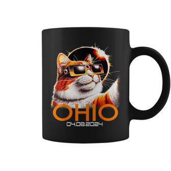 Total Solar Eclipse Ohio 2024 April 8 Cat Coffee Mug | Mazezy
