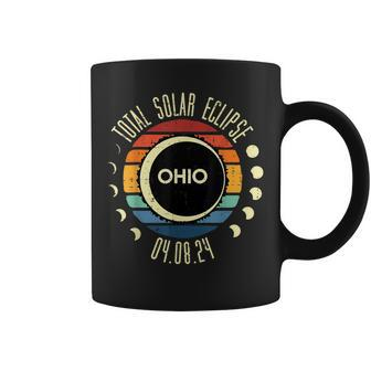 Total Solar Eclipse Ohio Sunset Retro 040824 Kid Coffee Mug - Seseable