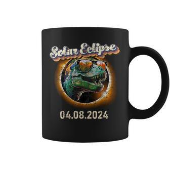 Total Solar Eclipse T-Rex April 8 2024 America Solar Eclipse Coffee Mug - Seseable