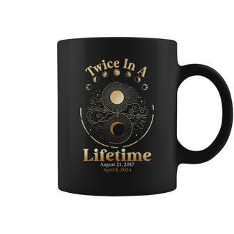Total Solar Eclipse Twice In Lifetime 2017 2024 Matching Coffee Mug - Seseable