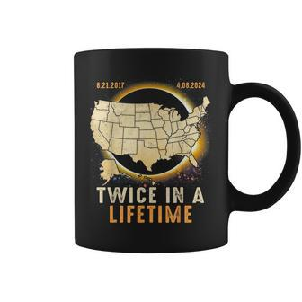 Total Solar Eclipse Twice In A Lifetime 2024 Usa Map Coffee Mug - Monsterry DE