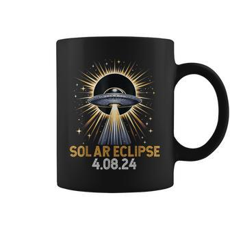 Total Solar Eclipse Ufo April 8 2024 Solar Eclipse Alien Coffee Mug - Seseable