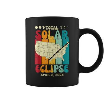 Total Solar Eclipse Usa Map Retro April 8 2024 Kid Coffee Mug | Mazezy CA