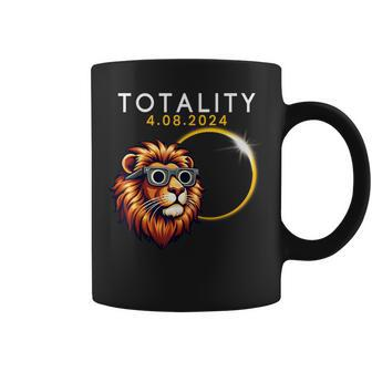Totality 2024 Total Solar Eclipse Lion 4 8 2024 America Fun Coffee Mug | Mazezy