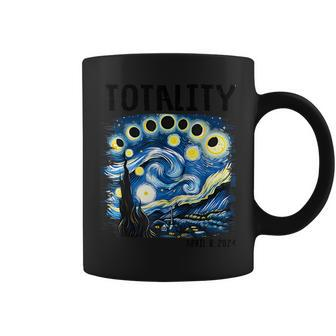 Totality Solar Eclipse Starry 2024 Night Van April 8 Gogh Coffee Mug - Monsterry