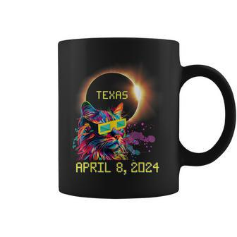 Totality Total Solar Eclipse Cat April 8 2024 Texas Coffee Mug | Mazezy