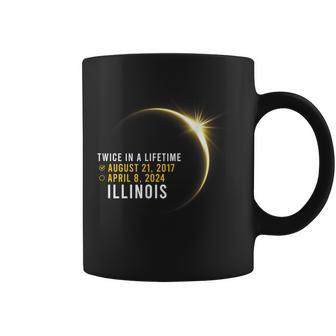 Totality Twice In A Lifetime Solar Eclipse 2024 Illinois Coffee Mug | Mazezy