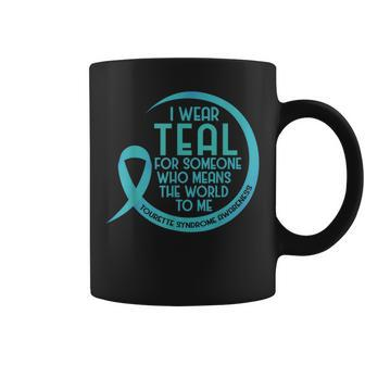 Tourette Syndrome Awareness Teal Ribbon I Wear Teal For Coffee Mug - Monsterry
