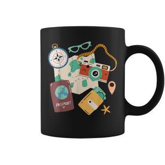 Tourist Holidays Costume Camera Passport Traveling Vacation Coffee Mug - Monsterry