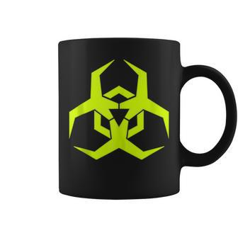 Toxic Lime Green Biohazard Symbol Coffee Mug - Monsterry