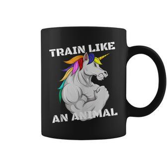 Train Like An Animal Unicorn Weightlifting Muscle Fitness Coffee Mug - Monsterry UK