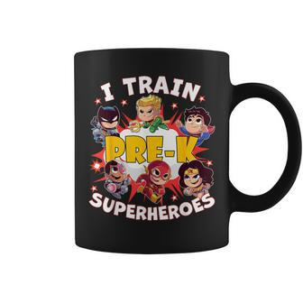 I Train Pre-K Superheroes Back To School Teacher Coffee Mug - Monsterry