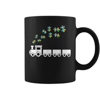 Train Puzzle Piece Colorful Cool Autism Awareness Coffee Mug - Monsterry DE