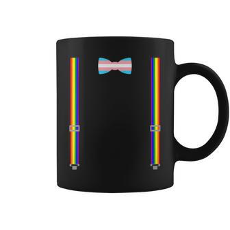 Trans Pride Transgender Equality Lgbt Flag Bow Tie Suspender Coffee Mug - Monsterry