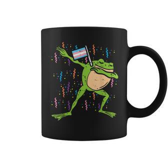 Transgender Flag Frog Dab Lgbt Trans Pride Stuff Animal Coffee Mug - Monsterry AU