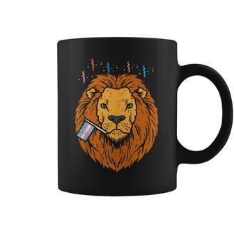 Transgender Flag Lion Lgbt Trans Pride Stuff Animal Coffee Mug - Monsterry AU