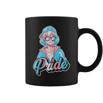 Transgender Pride Japanese Cool Anime Girl Trans Flag Coffee Mug - Monsterry CA