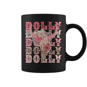 Trendy Dolly First Name Guitar Pink Cowgirl Western Coffee Mug - Seseable