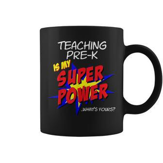 Trendy Pre-K School Teacher Superhero Superpower Comic Book Coffee Mug - Monsterry UK