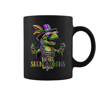 Trex Dinosaur Mardi Gras Costume Let The Shenanigans Begin Coffee Mug - Thegiftio UK