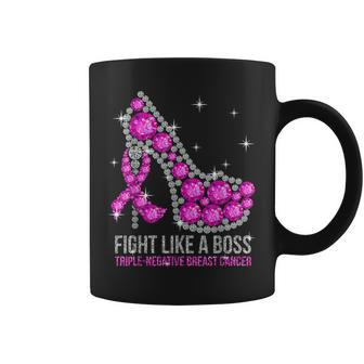 Triple Negative Breast Cancer Warrior Fight Like A Boss Coffee Mug | Crazezy