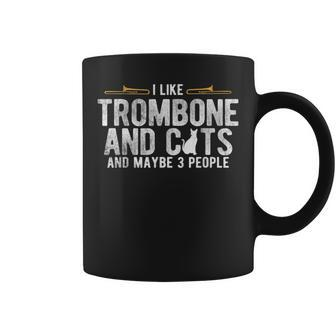 I Like Trombone And Cats Marching Band Jazz Trombone Coffee Mug - Monsterry DE