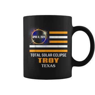 Troy Texas Solar Eclipse 2024 Us Flag Coffee Mug - Thegiftio UK