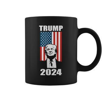 Trump 2024 Reelect President Donald Trump American Flag Maga Coffee Mug - Monsterry