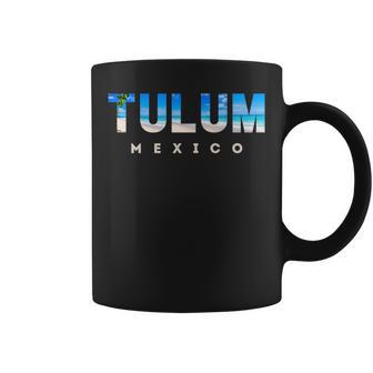 Tulum Mexico Beach Scene Souvenir Coffee Mug - Monsterry CA