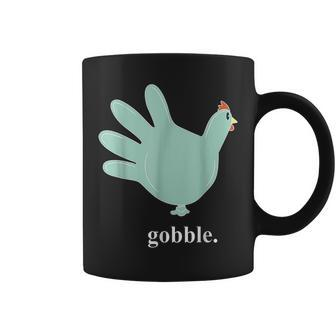 Turkey Glove Gobble Thanksgiving Thankful Nurse Coffee Mug - Seseable
