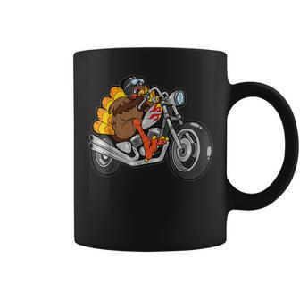 Turkey Riding Motorcycle Thanksgiving Day Cool Fall Autumn Coffee Mug - Monsterry